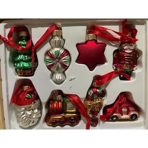 Studio Nova Hand Painted Blown Glass charismas Ornaments Festive Frosty Set Of 6